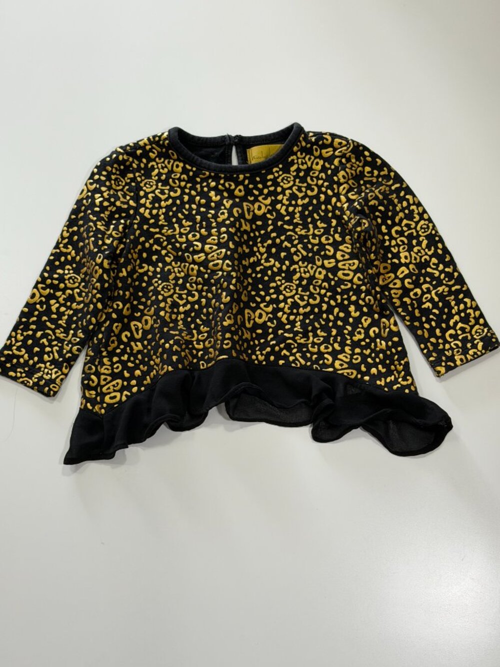 Nicole Miller Baby Sweater - 12M - Gold & Black Leopard Print